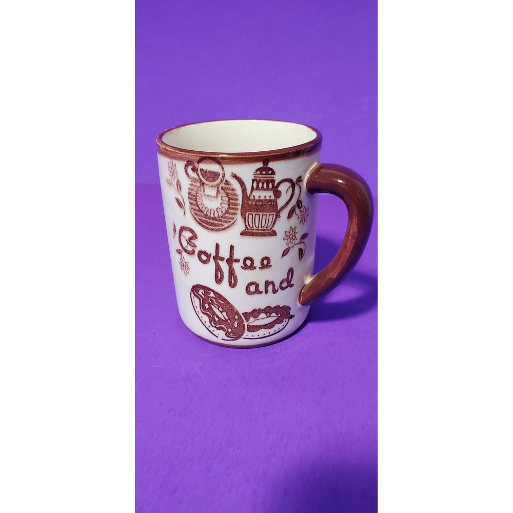 VINTAGE Tilso Japan Vintage Coffee‎ Cup Mug Coffee Time Sonsco Handpainted Aged